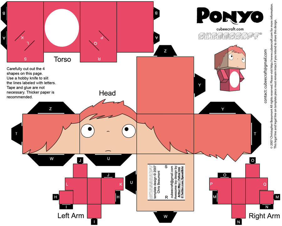 Ponyo Cubeecraft Papercraft