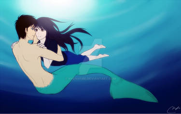 Merman!Eren x Veena (SNK OC) DIGITAL DOODLE