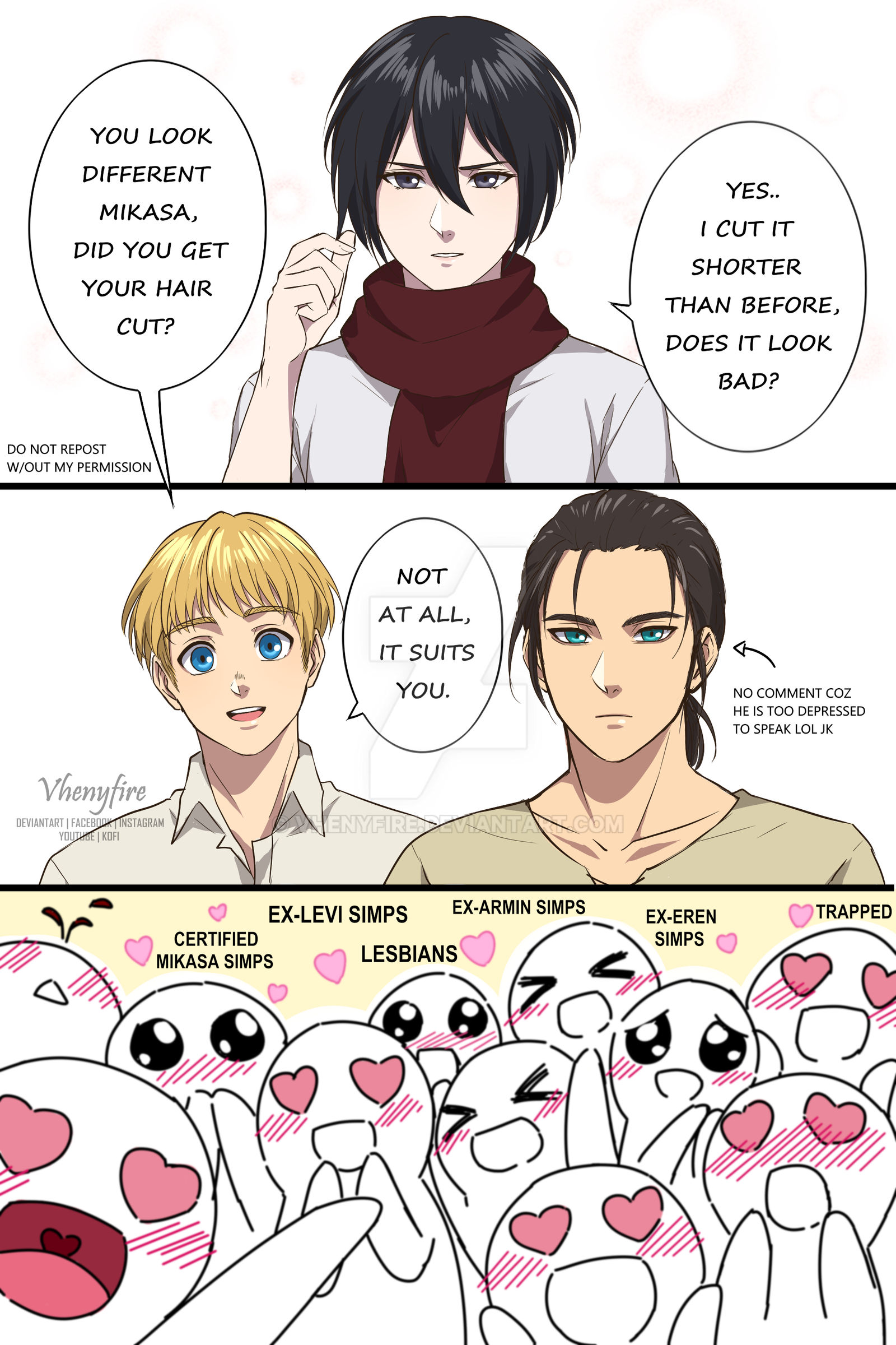 Comments about Mikasa's Haircut by Vhenyfire on DeviantArt Comments about Mikasa's Haircut by Vhenyfire on DeviantArt