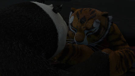 Po checking on Tigress (Wallpaper)