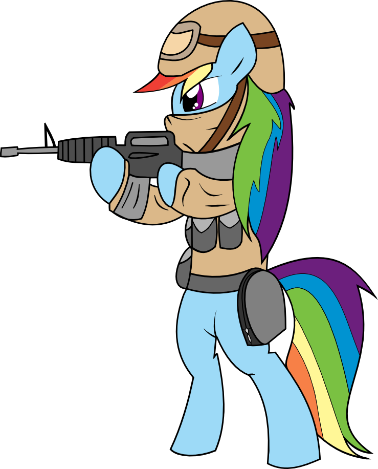 Rainbow Dash in arms