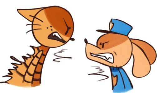 Dog man and Petey the cat are Saying bad words by yayi0709 on DeviantArt