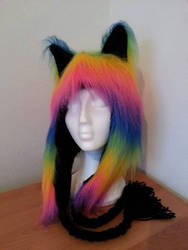 Rainbow Black Wolf Hat (SOLD)