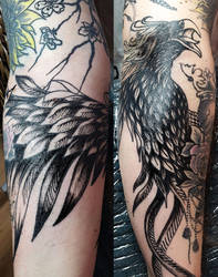 Sleeve tattoo bird