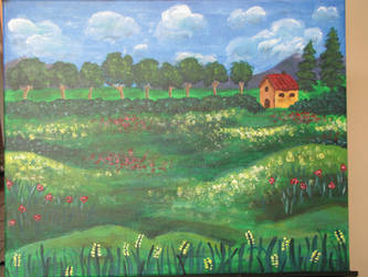 Cottage and Fields