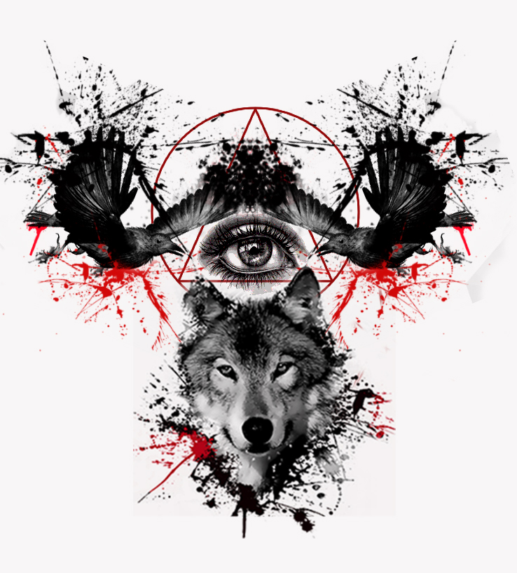 crows and wolf tattoo design by eder1985 on DeviantArt crows and wolf tattoo design by eder1985 on DeviantArt