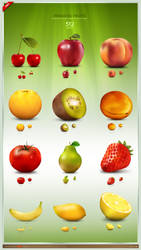 Paradise Fruit Icon Set