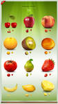 Paradise Fruit Icon Set by artbees