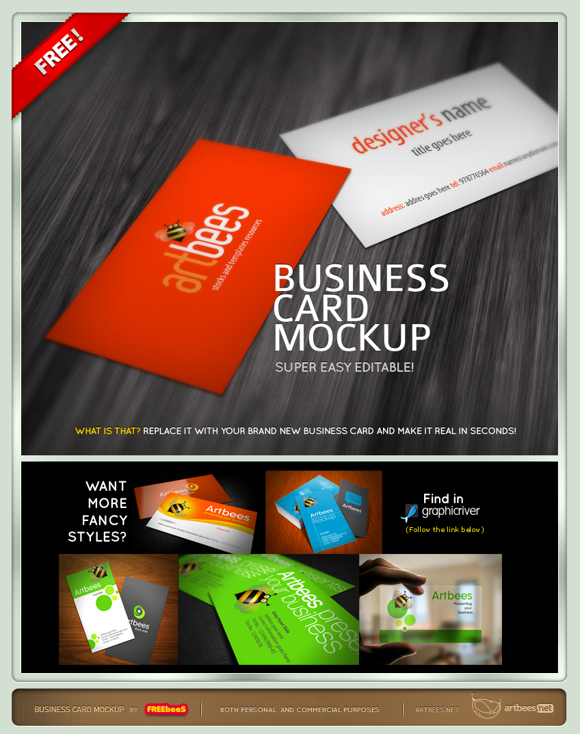 Free Business card mock up