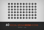 60 social media mono icons