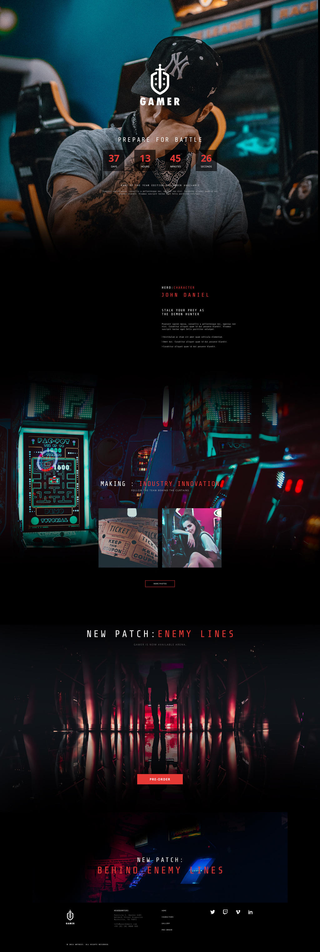 Free Gamer Website Template