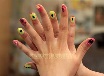 Tutti frutti rainy day nailart