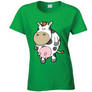 Cute cow on ladies t-shirt
