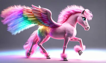 Pink Sparkle Rainbow Pegasus Pony