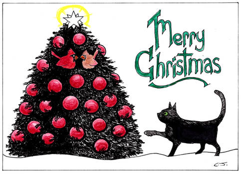 merry christmas cat card