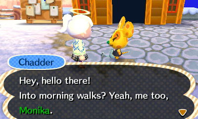 Animal Crossing NL Day 52: Me Talking to Chadder