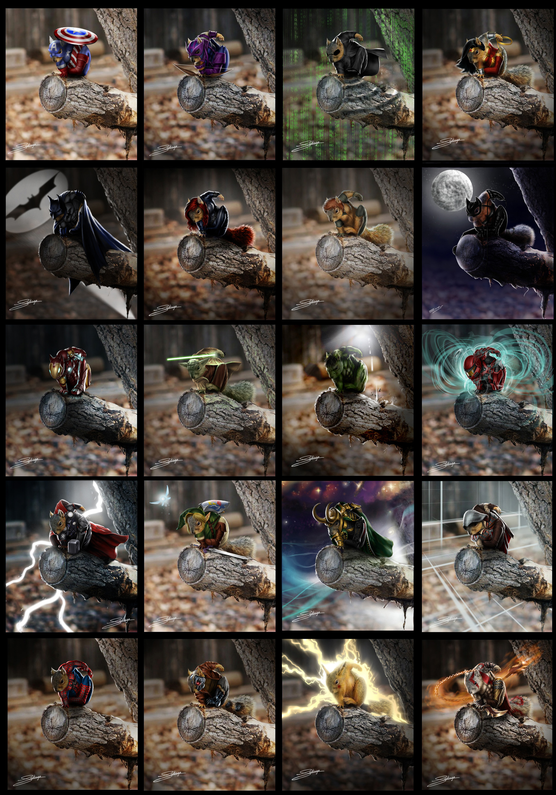 epic squirrels by Santiago-Perez