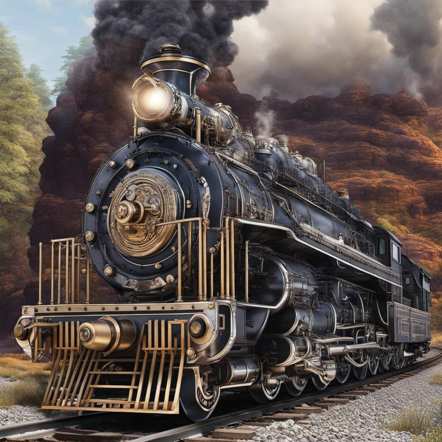 Steam Locomotive Over Going Wooden Trestle And Riv by Jimohat on DeviantArt