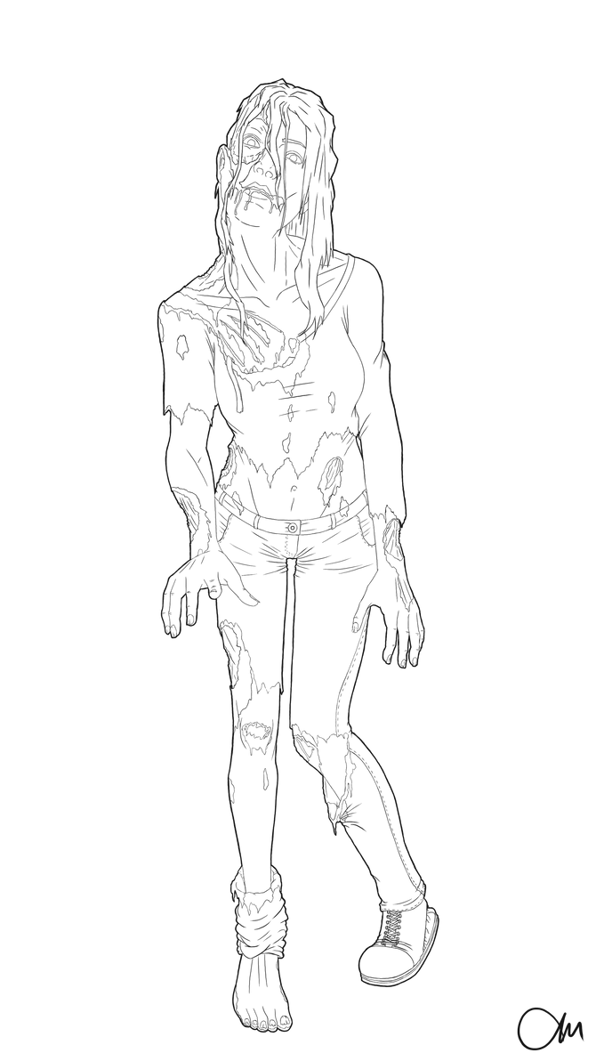 Zombie Without Color Colour Me Zombie (transparent png) by mikibish-INK on DeviantArt