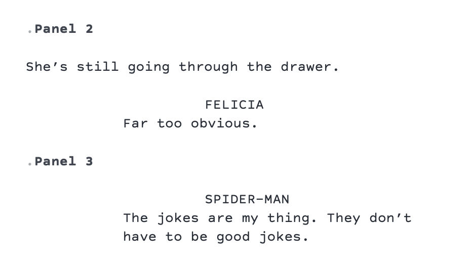 TG Spider-Man Script Snippet by TG-Caps on DeviantArt