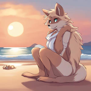 Furry on the beach 