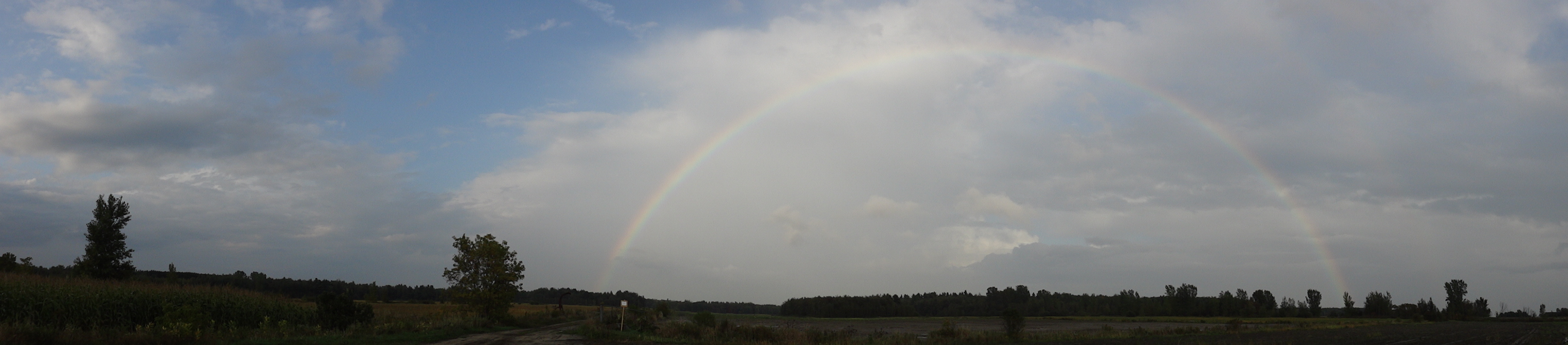 Panoramic shot of rainbow