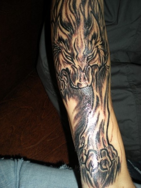 Wolf Tattoo Half Sleeve 3 by mindfreak9 on DeviantArt