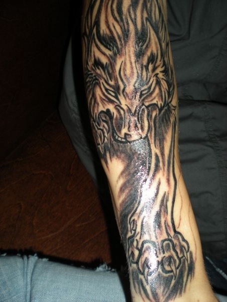 Wolf Tattoo Half Sleeve 3 by mindfreak9 on DeviantArt Wolf Tattoo Half Sleeve 3 by mindfreak9 on DeviantArt