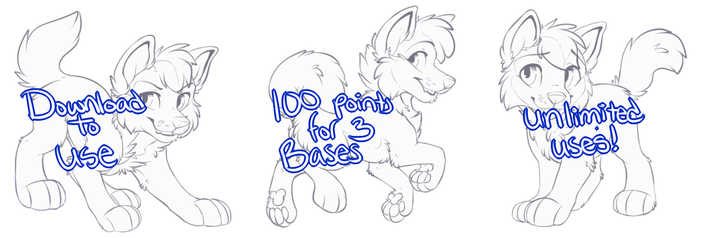 Chibi canine lines set 5