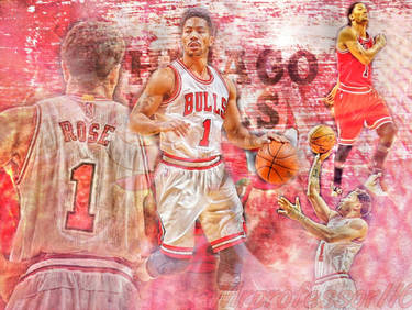 Derrick Rose Bulls Wallpaper NBA Art by skythlee on DeviantArt