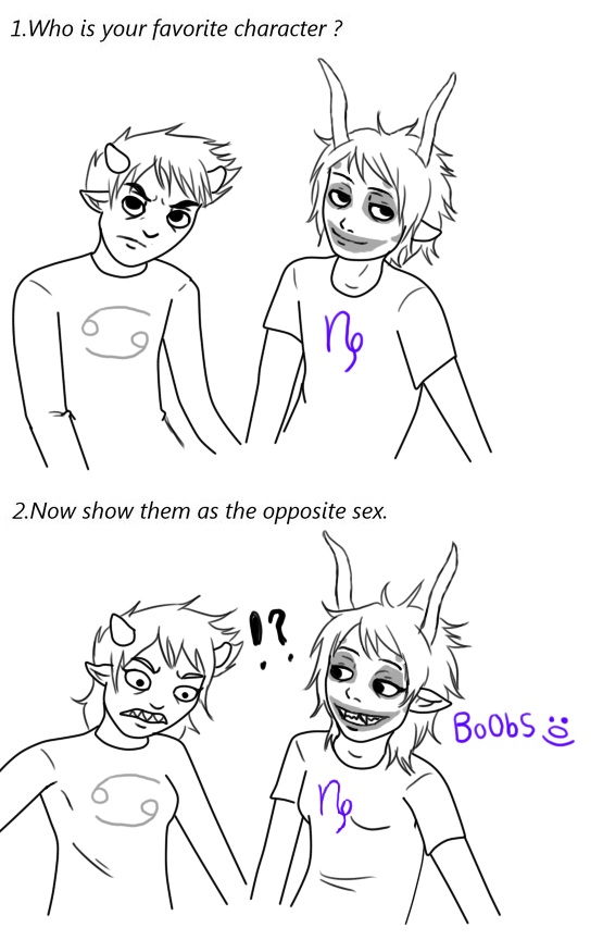 Karkat and Gamzee: Change gender