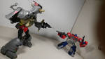 Grimlock vs. Optimus Prime by BygBPryme