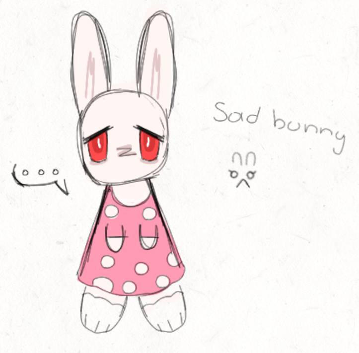 Deviantart Sad Rabbids MY 100TH UPLOAD!! (SAD BUNNY) by KaleORalthea on DeviantArt