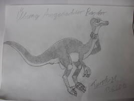 Ausgedachter Raptor Dinosaurier Uebungszeichnug