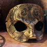 Antiqued Gold Leather Mask