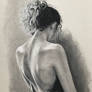Back of a Girl - Charcoal and Pastels