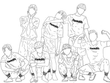 BTS GROUP LINEART