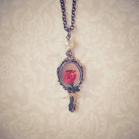 Beauty and the Beast - Rose and Mirror Necklace