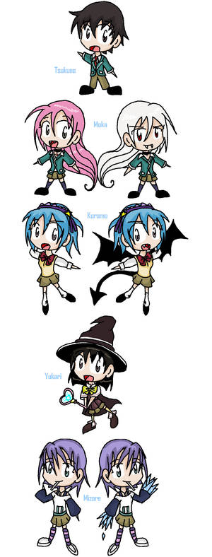 Rosario+Vampire Chibis :D