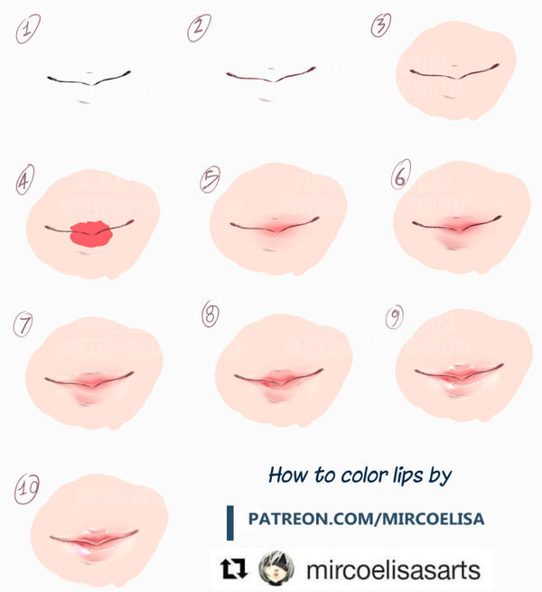 Lips Expression Tutorial Tutorial - Lips by Yo--Nashi on DeviantArt