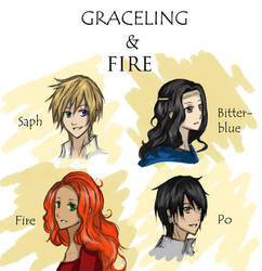 Graceling and Fire char. doodles c: