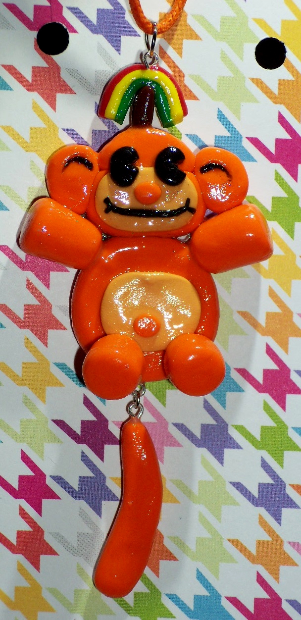 Orange Rainbow Monkey Necklace