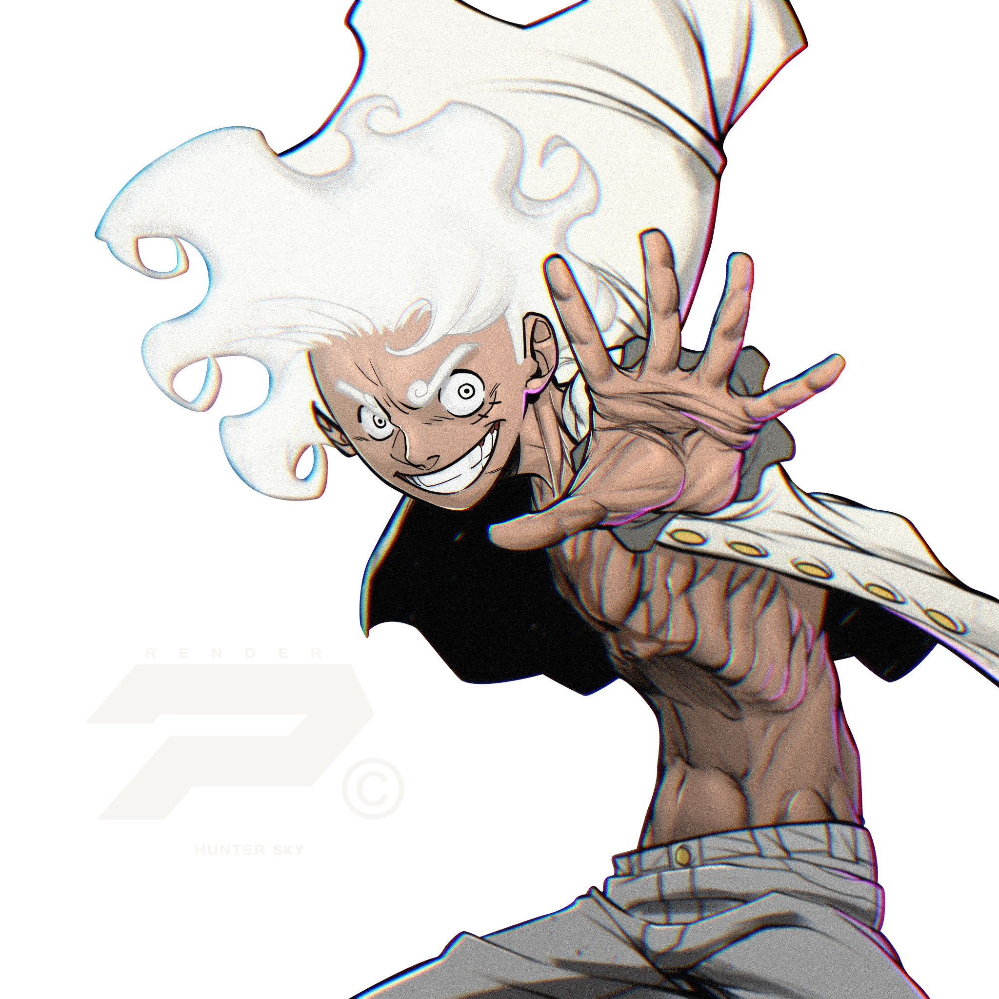 Luffy Gear 5 Colored Transparent PNG - PNGAnime