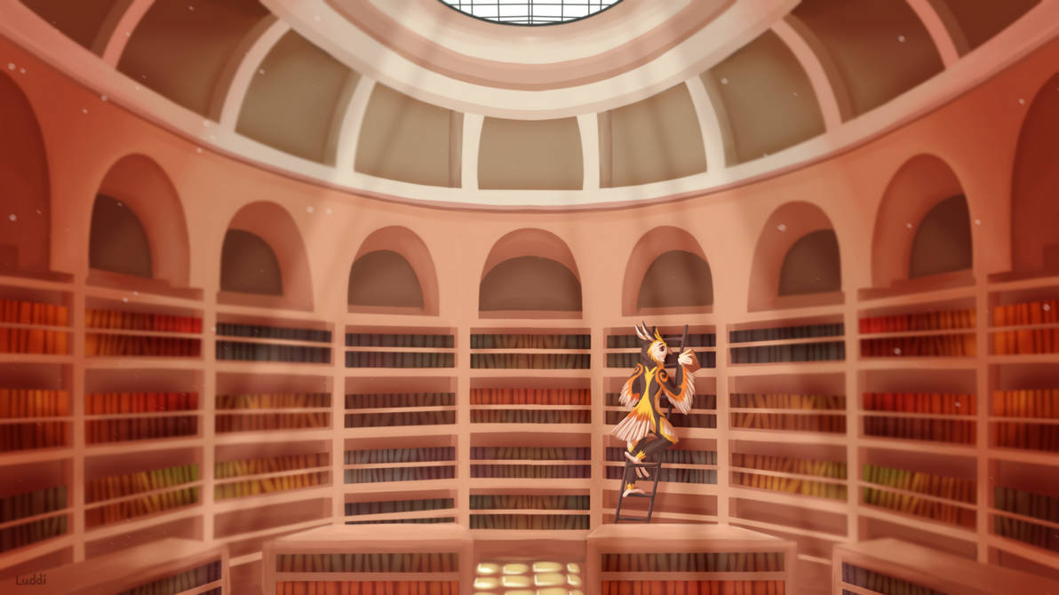 Owl and a lot of books - furry commission by luddiarts on DeviantArt