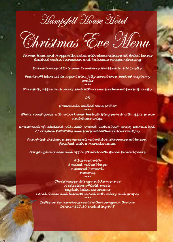 Christmas Eve Menu