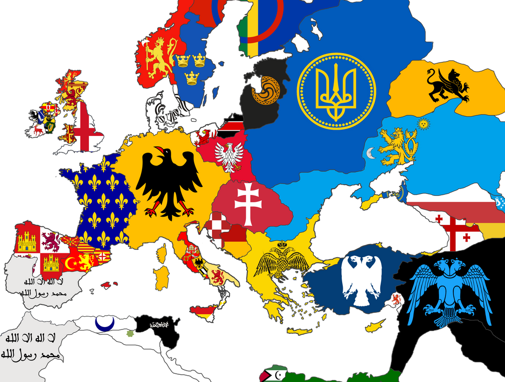FlagMap: Europe in 1095, right before the crusades by StabDaFax on ...
