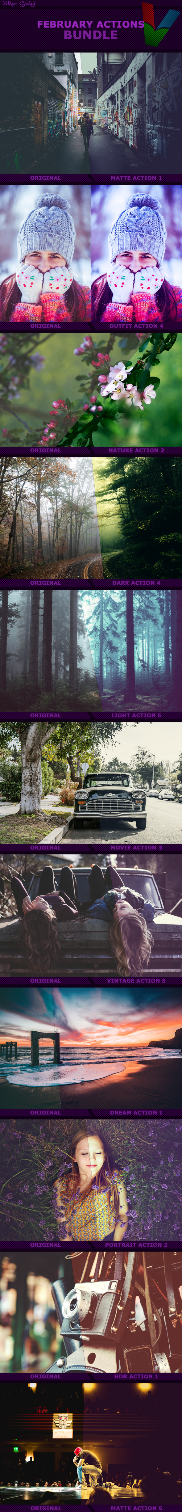 February Photoshop Actions BUNDLE