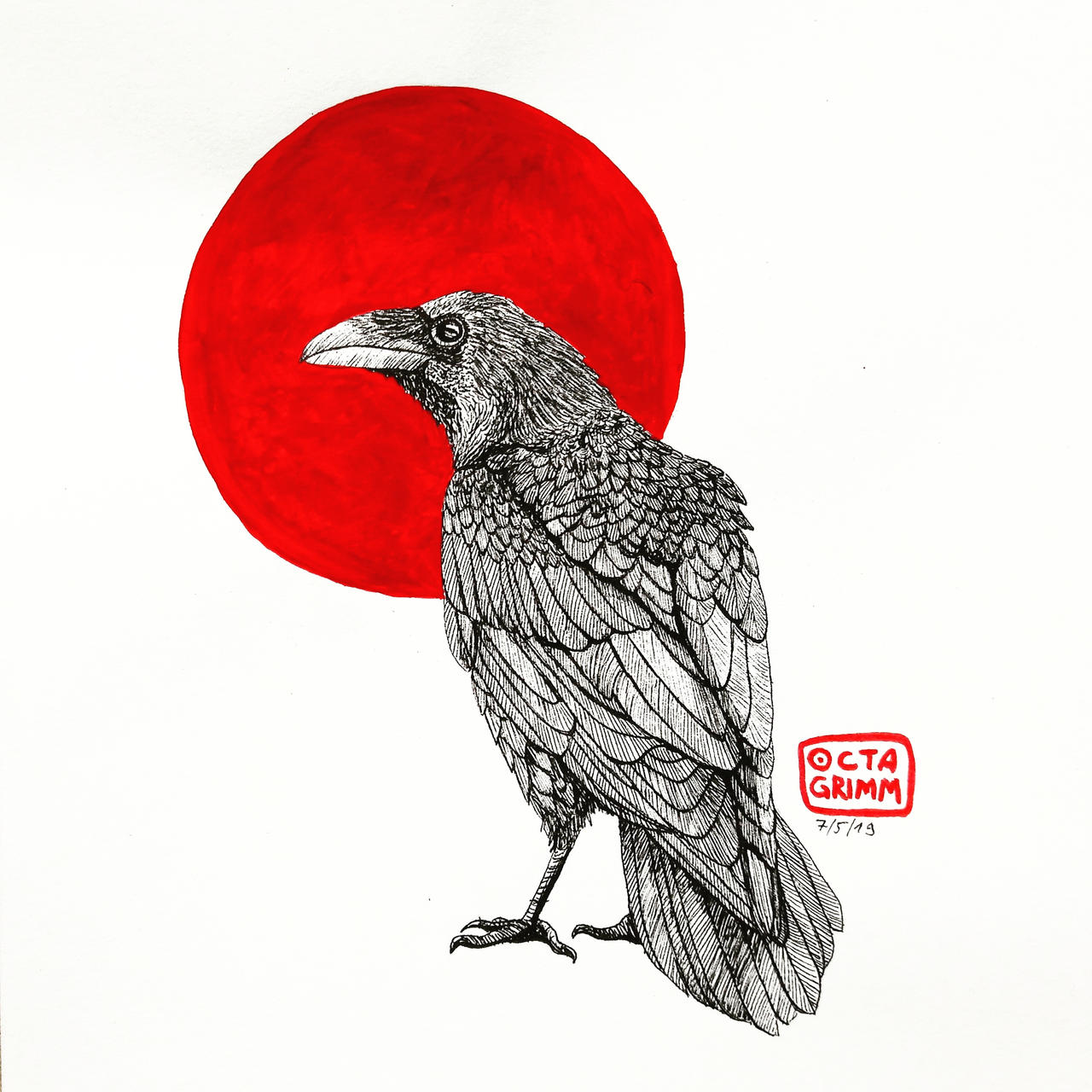 Raven Linework by octagrimm on DeviantArt