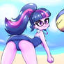 Twilight playing volleyball