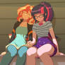 Sunset Shimmer and Sci-Twi